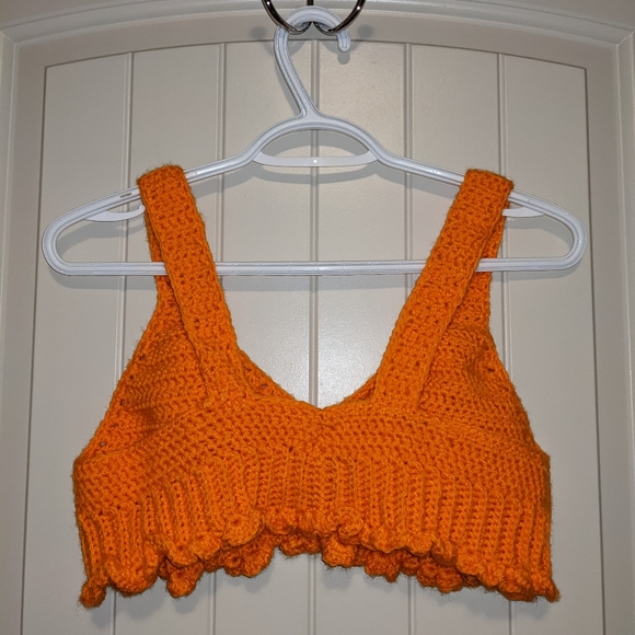 Orange crochet bralette crop top - Picture 2 of 6
